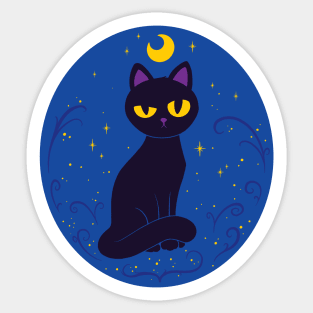 Midnight Cat Sticker